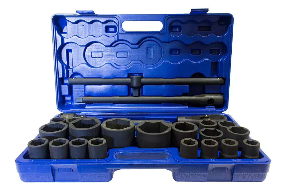 1" & 3/4" Drive Metric Impact Socket Set 21-65mm (26pcs) (JQ-1-26set)